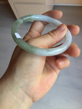 Load image into Gallery viewer, 58.7mm Certified Type A 100% Natural green white slim round cut Jadeite Jade bangle Y169-3693
