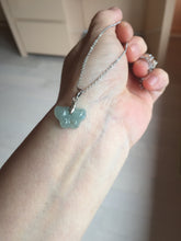 Load image into Gallery viewer, 100% Natural type A icy watery  light dark green/blue/gray/black Guatemala Jadeite Jade butterfly pendant BP177
