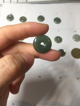 Load image into Gallery viewer, 17.5-20mm Type A 100% Natural oily dark green black gray(老油青) Jadeite Safety Guardian Button donuts pendant group PH237
