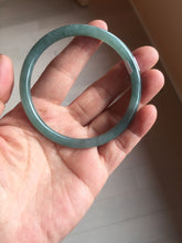 Load image into Gallery viewer, 58.8mm Certified Type A 100% Natural dark green/blue/gray with Guatemala slim round cut Jadeite bangle PE72-1491
