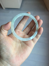 Load image into Gallery viewer, 58.2mm certified 100% natural type A light green white flat jadeite bangle PD28-5815

