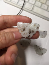 Load image into Gallery viewer, 100% Natural type A white brown Jadeite Jade Withered Leaf Butterfly(枯叶蝶) pendant PB215
