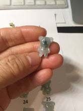 Load image into Gallery viewer, Type A 100% Natural icy watery light green sunny geen purple white clear jadeite jade cute baby bear pendant PH114 Add on item
