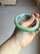 Load image into Gallery viewer, 58.4mm Certified Type A 100% Natural sunny green gray Jadeite Jade bangle PA119-9890
