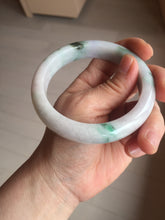 Load image into Gallery viewer, 60.5mm certified type A 100% Natural sunny green/purple chubby Jadeite jade bangle PH188-1255
