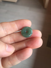 Load image into Gallery viewer, 9.5-17mm Type A 100% Natural icy watery oily dark green gray black(油青)  Jadeite Jade Safety Guardian Button donuts Pendant group AU80 add on item
