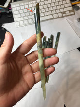 Load image into Gallery viewer, 17-18cm 100% Natural Green Blue Yellow Xiu Jade (Serpentine) Quiet Country Serial Hairpin AW69
