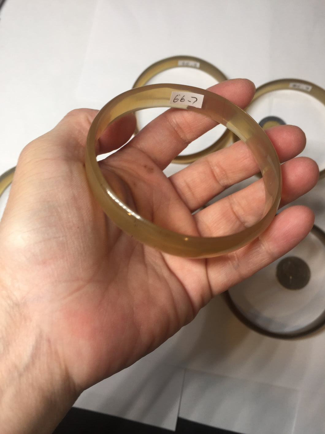 66.7-71.1mm 100% Natural black brown beige thin Buffalo Horn bangle group AW10