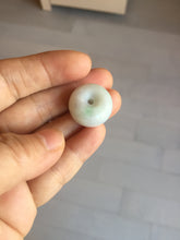 Load image into Gallery viewer, 17-19 mm Type A 100% Natural Sunny green/light green/white/purple Jadeite Jade Safety Guardian Button donuts Pendant group PB120
