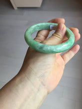 Load image into Gallery viewer, 58.4mm Certified Type A 100% Natural sunny green gray Jadeite Jade bangle PA119-9890
