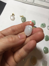 Load image into Gallery viewer, Type A 100% Natural icy watery sunny green/purple/white/yellow Jadeite Jade Peach Pendant group BF151
