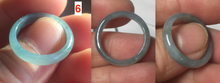 Load image into Gallery viewer, 16.5mm size 6 100% natural type A icy watery green/blue icy watery Guatemala jadeite jade band ring group BP83
