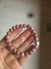 Load image into Gallery viewer, 8-8.3mm 100% natural pink rose stone (Rhodonite) bracelet XY65
