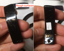 Load image into Gallery viewer, 100% natural type A black jadeite jade (mocui, 墨翠) rectangle bead/craft supplies AY78
