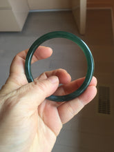 Load image into Gallery viewer, Sold！ please don't oder. Thanks. 57mm Certified Type A 100% Natural dark green/blue/gray round cut Guatemala Jadeite jade bangle PJ15-9676
