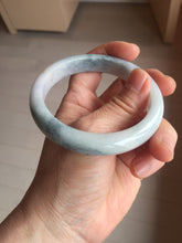 Load image into Gallery viewer, 58.4mm certified 100% natural Type A light green/purple white Snowy Pine Forest jadeite jade bangle J126-3074
