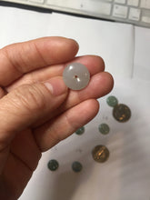 Load image into Gallery viewer, 12-17.5mm Type A 100% Natural oily dark green(淡油青) gray green Jadeite Safety Guardian Button donuts pendant PH61 Add on item
