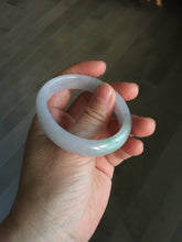 Load image into Gallery viewer, 50mm certified 100% natural Type A icy watery light green purple oval jadeite jade bangle PB208-2840
