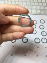 Load image into Gallery viewer, 16.7mm Size 6 1/4 100% natural type A icy watery dark green blue black gray Guatemala jadeite band ring group PE129
