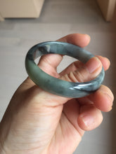 Load image into Gallery viewer, 51.2mm Certified  Type A 100% Natural sunny green gray black(Wuji) Mountains Embrace Emerald(群山怀翠) jadeite jade bangle AZ180-0509

