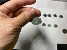 Load image into Gallery viewer, 100% Natural type A icy watery dark green(老油青) happy Buddha jadeite pendant BP178

