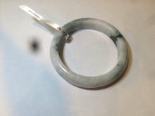 Load image into Gallery viewer, 55.8mm Certificated Type A 100% Natural White purple with green floating flowers Jadeite Jade bangle G110-9502
