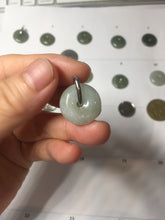 Load image into Gallery viewer, 17.5-20mm Type A 100% Natural oily dark green black gray(老油青) Jadeite Safety Guardian Button donuts pendant group PH237
