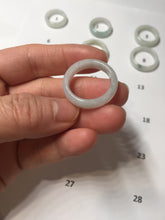 Load image into Gallery viewer, Size 3 3/4-9 1/4100% natural type A white light green light green jadeite jade band ring PA254

