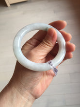 Load image into Gallery viewer, 53.5mm Certified Type A 100% Natural light green white round cut Jadeite bangle PF60-0516
