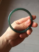 Load image into Gallery viewer, 56.3mm Certified Type A 100% Natural dark green/blue/gray with Guatemala slim round cut Jadeite bangle PH14-2352

