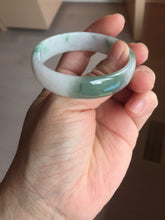 Load image into Gallery viewer, 50mm 100% natural type A sunny green light green gray jadeite bangle PB271-0997
