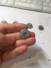 Load image into Gallery viewer, 15-18.4mm 100% natural black white jadeite jade(Wuji, 乌鸡) Safety Guardian Button donuts pendant PA250

