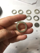 Load image into Gallery viewer, Size 6 -9 1/2 100% natural type A icy watery light yellow gray black white (灰冰) jadeite jade band ring PC228
