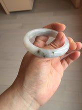 Load image into Gallery viewer, 46mm Certified Type A 100% Natural icy watery light green white clear Jadeite Jade bangle BS88-6685
