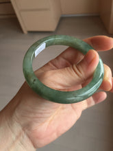 Load image into Gallery viewer, Shopify only. 54mm certified 100% natural Type A icy watery oliy dark green(油青) brown jadeite jade bangle BS103-4060

