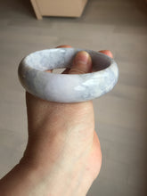 Load image into Gallery viewer, 59mm Certified Type A 100% Natural light purple white chubby broad style Jadeite Jade bangle BM98-4481
