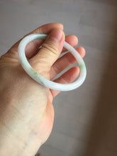Load image into Gallery viewer, 56.5mm 100% natural Type A sunny green white round cut jadeite jade bangle BL98-4669
