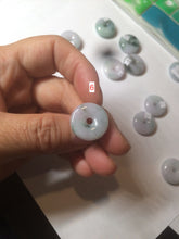Load image into Gallery viewer, 18mm Type A 100% Natural green/purple/white Jadeite Jade safety Guardian donut Pendant group m99
