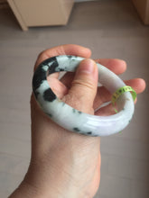 Load image into Gallery viewer, 57.8mm certified  100% natural light green/purple jadeite jade bangle F110-6206
