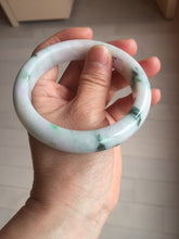Load image into Gallery viewer, 60.5mm certified type A 100% Natural sunny green/purple chubby Jadeite jade bangle PH188-1255

