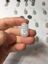 Load image into Gallery viewer, 100% Natural type A light green/light green/white/purple/gray jadeite Jade RuYi(如意) pendant PJ130
