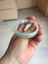 Load image into Gallery viewer, 51.6mm Certified Type A 100% Natural sunny green light green white thin Jadeite Jade bangle BS120-1581
