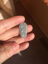 Load image into Gallery viewer, 100% natural type A icy watery light green blue gray Guatemala jadeite leaf pendant PD6
