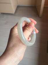 Load image into Gallery viewer, 53.2mm certified 100% Natural icy watery light beige pale pink gray nephrite bangle HN120-0082
