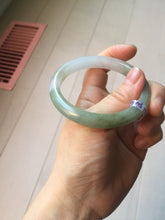 Load image into Gallery viewer, 54.5mm Certified type A 100% Natural green white light purple half mountain half water two-tone(半山半水) Jadeite bangle PE23-5466
