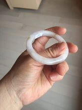 Load image into Gallery viewer, 47mm certified 100% natural Type A light purple white oval jadeite jade bangle PB63-3872
