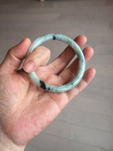 Load image into Gallery viewer, 57mm certified 100% natural Type A light green with dark green floating flowers round cut jadeite jade bangle AA7-3882
