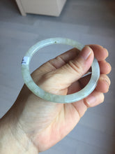 Load image into Gallery viewer, 58.2mm certified 100% natural type A light green white flat jadeite bangle PD28-5815
