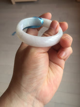 Load image into Gallery viewer, 52mm certified Type A 100% Natural sunny green/white/red oval Jadeite Jade bangle E92-0263
