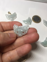 Load image into Gallery viewer, 100% natural type A white light green jadeite jade fox mask pendant necklace PD101
